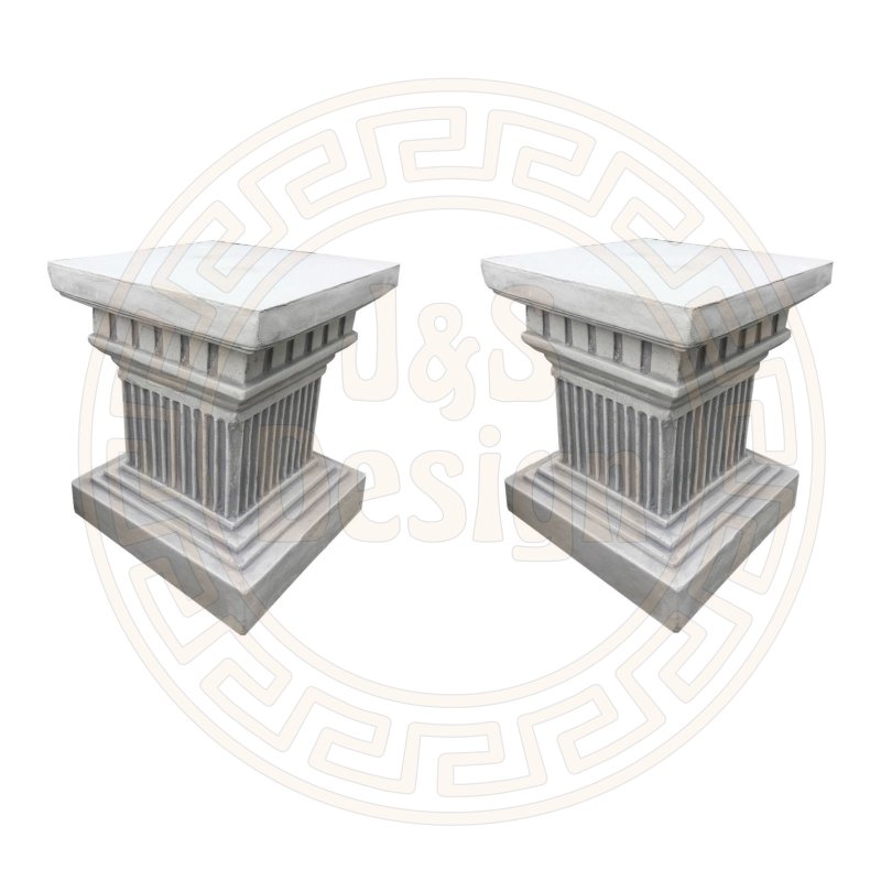 2x Steinsäule Blumenständer Griechische Blumensäule Gartensäule Figurenständer