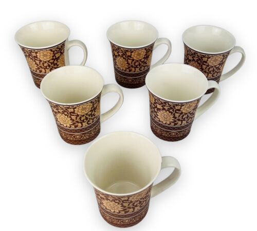 6er Set Dickwandige Kaffeetassen aus Porzellan für 6 Personen Mäander 300.Ml NEU