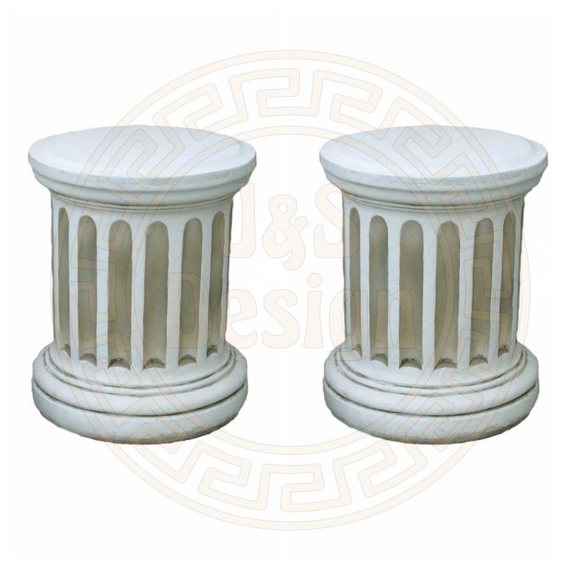 Spar-Set 2x Griechischer Sockel Steinsäule Blumensäule Blumenständer Säule Gartensäule Sockelsäule