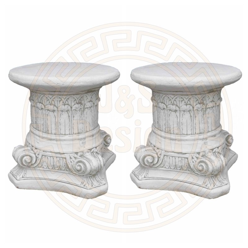 Spar-Set 2x Griechischer Sockel Steinsäule Blumensäule Blumenständer Säule Gartensäule Sockelsäule