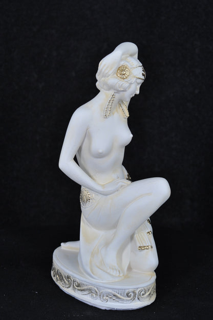 Frauenfigur Frauenstatue Skulptur Frauenbüste Handbemalt Vintage Stil Jugendstil