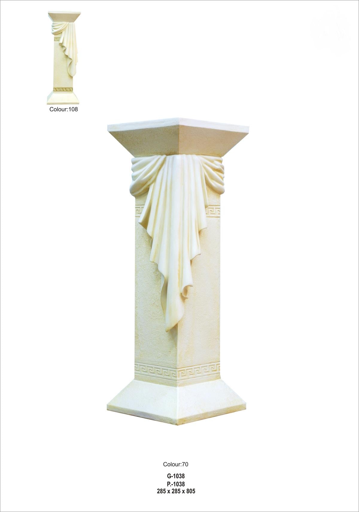 Säule Mäander Style Dekosäule 80cm Griechische Säulen Barock Podest Handbemalt