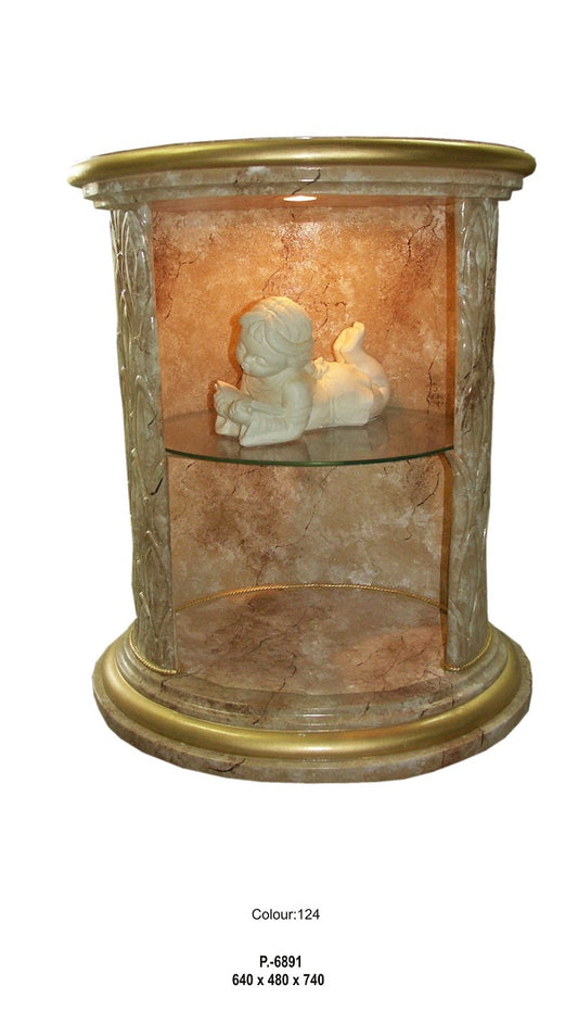 Barvitrine Vitrine im Barockstil Antik Mäander Beleuchtet Retro