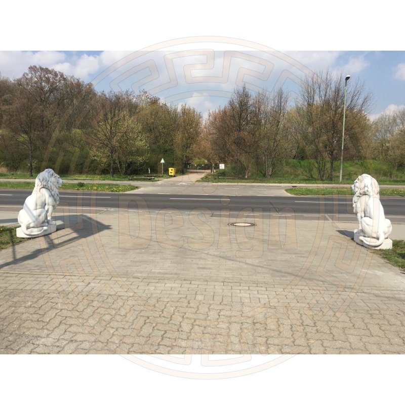 2x Löwe XXXL Löwen Tierfigur Torwächter Türwächter Steinfigur Steinskulptur Garten rechts und links