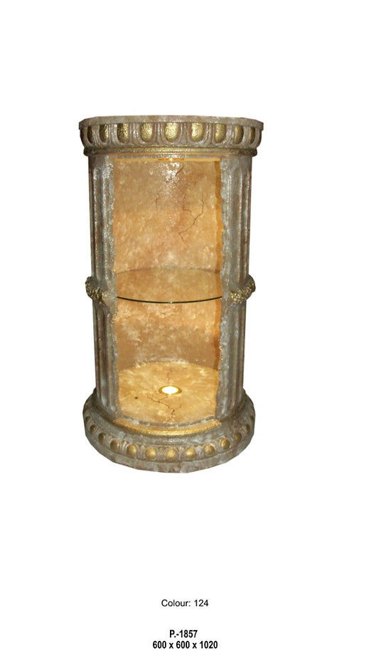 Barvitrine Vitrine im Barockstil Antik Mäander Beleuchtet Retro