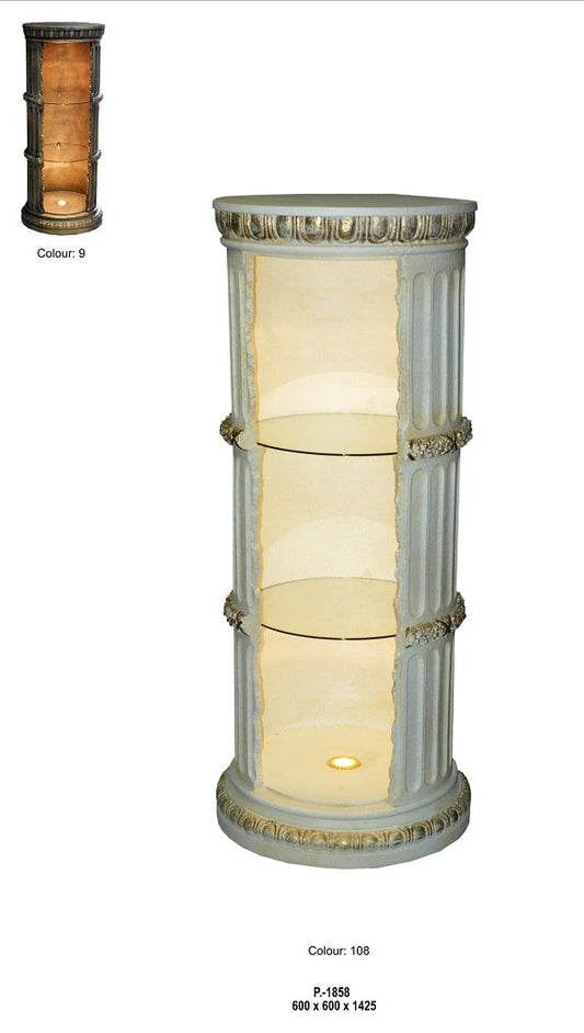 Barvitrine Vitrine im Barockstil Antik Mäander Beleuchtet Retro