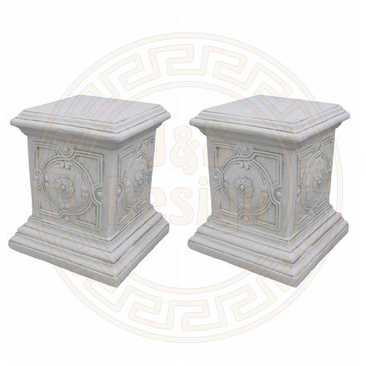 Spar-Set 2x Griechischer Sockel Steinsäule Blumensäule Blumenständer Säule Gartensäule Sockelsäule 228KG