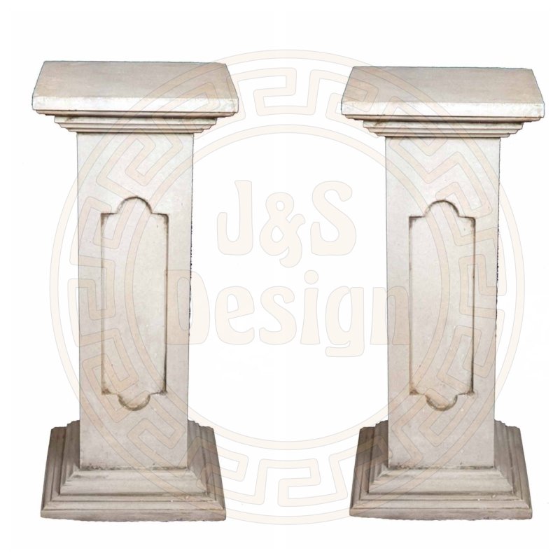 Spar-Set 2x Griechischer Sockel Steinsäule Blumensäule Blumenständer Säule Gartensäule Sockelsäule