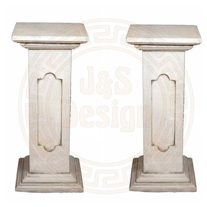 Spar-Set 2x Griechischer Sockel Steinsäule Blumensäule Blumenständer Säule Gartensäule Sockelsäule