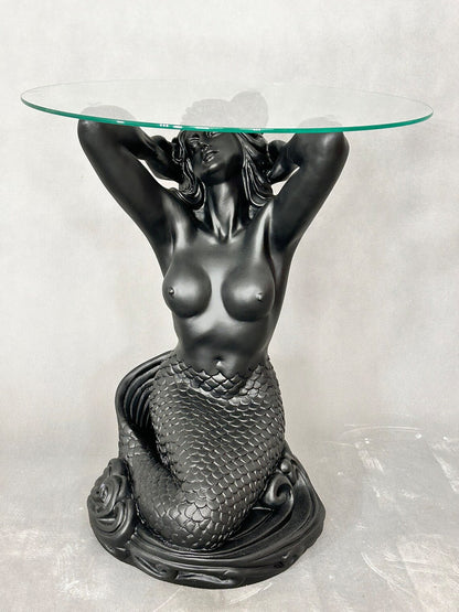 Figurentisch im Frauen Design Beistelltisch, Couchtisch, Glastisch Antik Stil