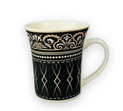 6er Set Dickwandige Kaffeetassen aus Porzellan für 6 Personen Mäander 300.Ml NEU