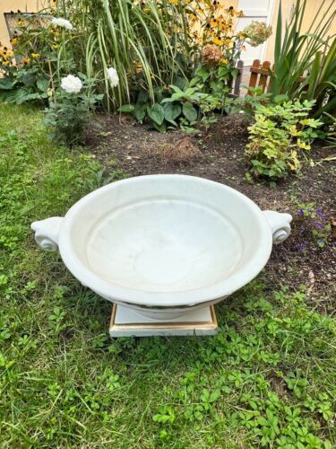 Blumenkübel Antik Blumenvase Weiß-Gold Handbemalt Retro Stil Barockvase NEU