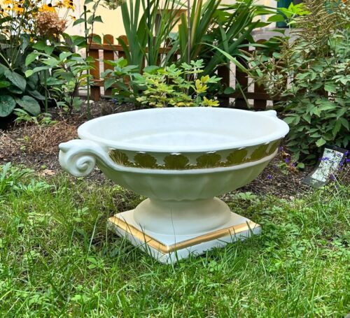 Blumenkübel Antik Blumenvase Weiß-Gold Handbemalt Retro Stil Barockvase NEU