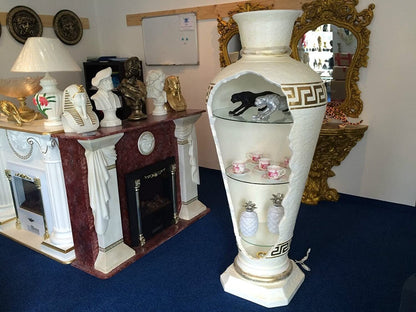 LUISA Mäander Barvitrine, Vitrine barock im Antik Stil Edel 175 cm